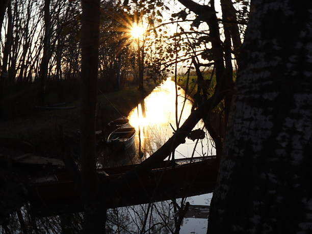Controluce sul canale del Padule di Fucecchio